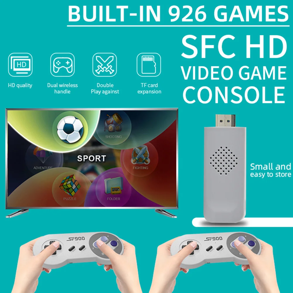 

Игровая консоль SF900 4K HD-ТВ 2,4G, беспроводной игровой контроллер для PS1/FC/GBA, Ретро ТВ, Dendy, игровая консоль 926, классические игры