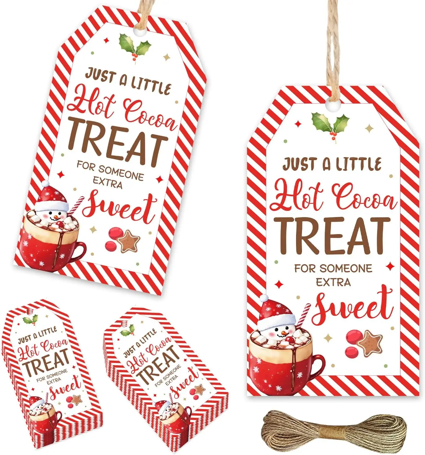 KREATWOW 50 шт. Горячая какао Рождество спасибо бирки немного лакомство для кого-то