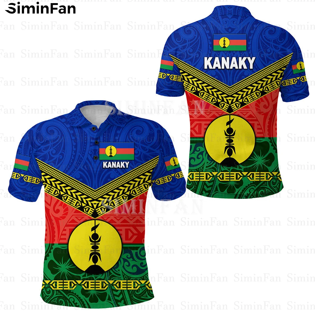 

New Caledonia Kanaky 3D Full Printed Mens Polo Shirts Male Summer Tee Unisex Female Top Casual Turndown Collar Short Sleeve