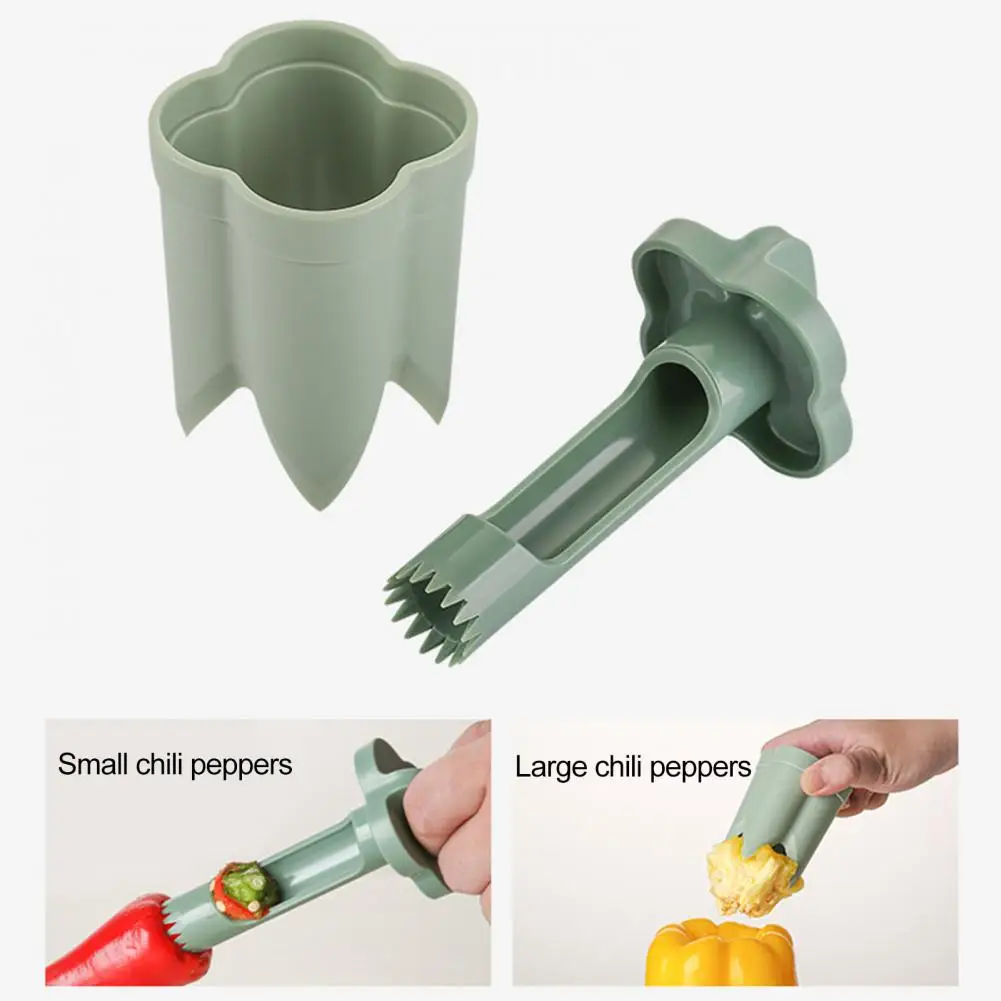 

Long Lasting Easy to Clean: Serrated Chili Jalapeno Core Removal Tool Kitchen Gadgets Pepper Core Remover Pepper Corer Tool