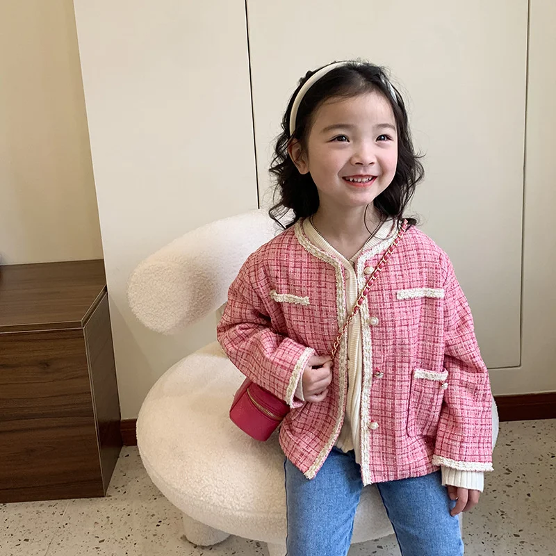 Детское пальто для девочек куртка верхняя одежда топы 2022 пурпурный весна-осень