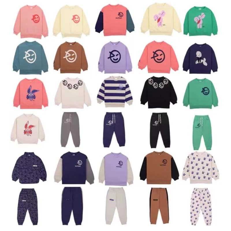 

Детская одежда Wyn 2023, осенний свитер и штаны для мальчиков и девочек, костюм из чистого хлопка, футболка с длинным рукавом, детская нижняя рубашка