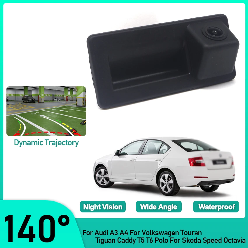 CCD 1080P Автомобильная ручка багажника заднего хода CAM для Audi A3 A4 VW Touran Tiguan Caddy T5 T6 Polo