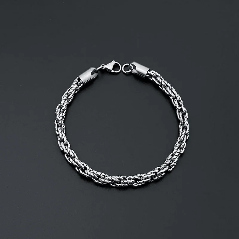 

Новый стиль 6 мм витая веревка цепи браслеты для женщин из нержавеющей стали кубинская кожа модные подарки для женщин ювелирные изделия