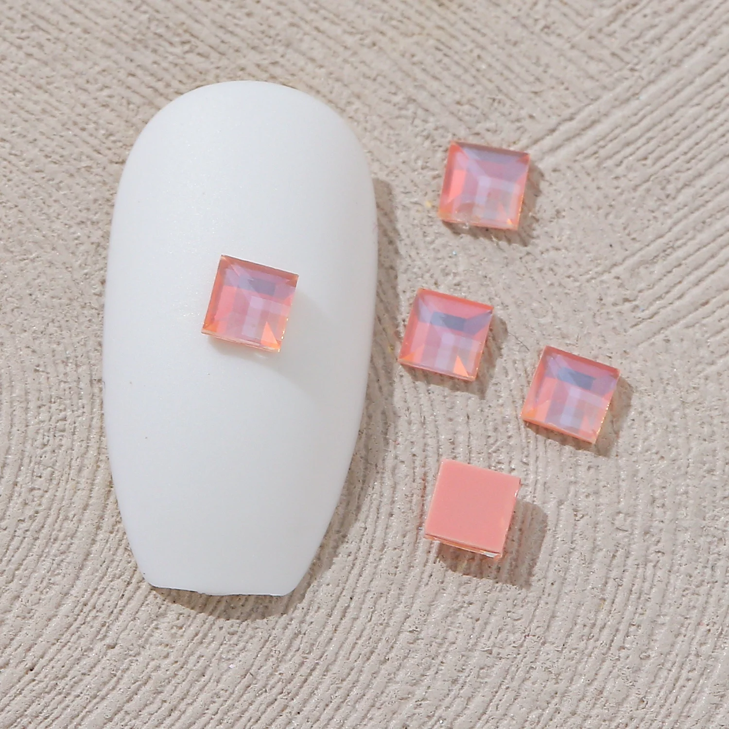 Опаловый мокко 3 мм оптовая продажа квадратная форма искусство ногтей с плоским