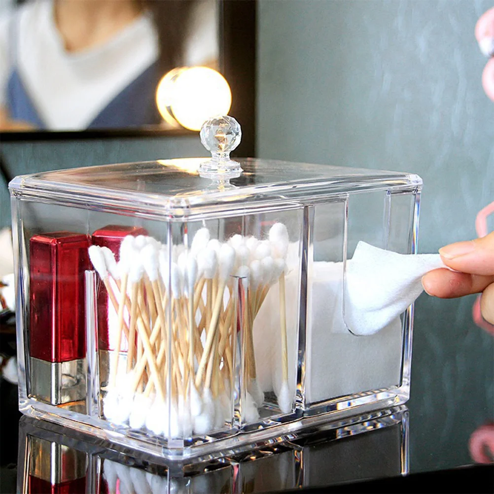 

Desktop Stand Swab Dispenser Makeup Storage Organizer Box Makeup Pads Box Clear Organizer Box Cotton Pad Storage Container