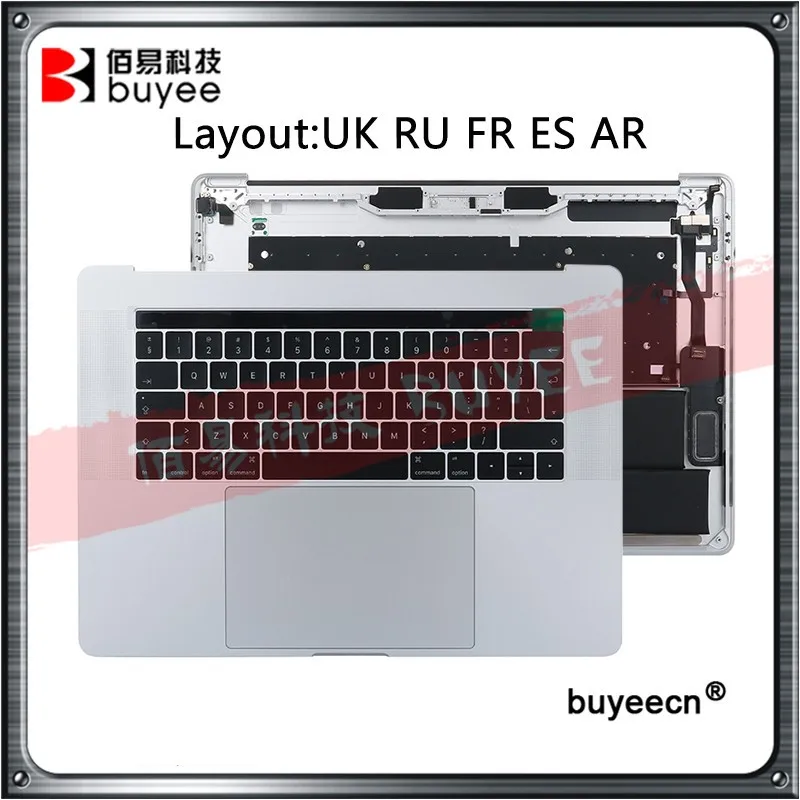 

Оригинальные чехлы для клавиатуры A1707 с подставкой для рук для Macbook Pro Retina 15 дюймов A1707 UK RU FR ES AR, трекпад в сборе с батареей, серебристо-серый
