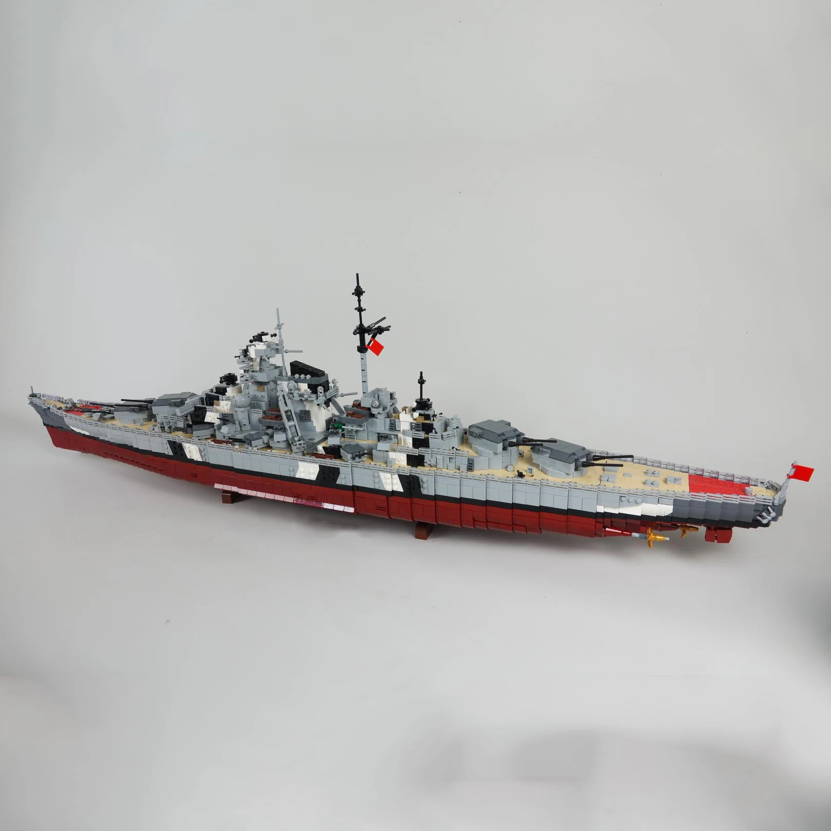 7164 шт. немецкий Бисмарк Большой боевой корабль строительные блоки сделай сам