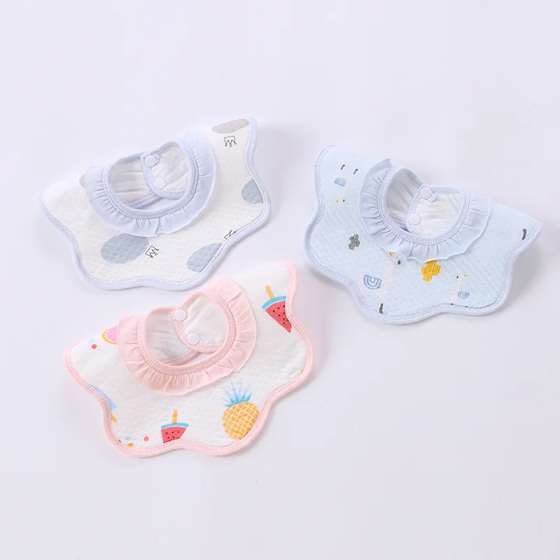 

1 шт., детский слюнявчик из натурального хлопка с цветочным рисунком