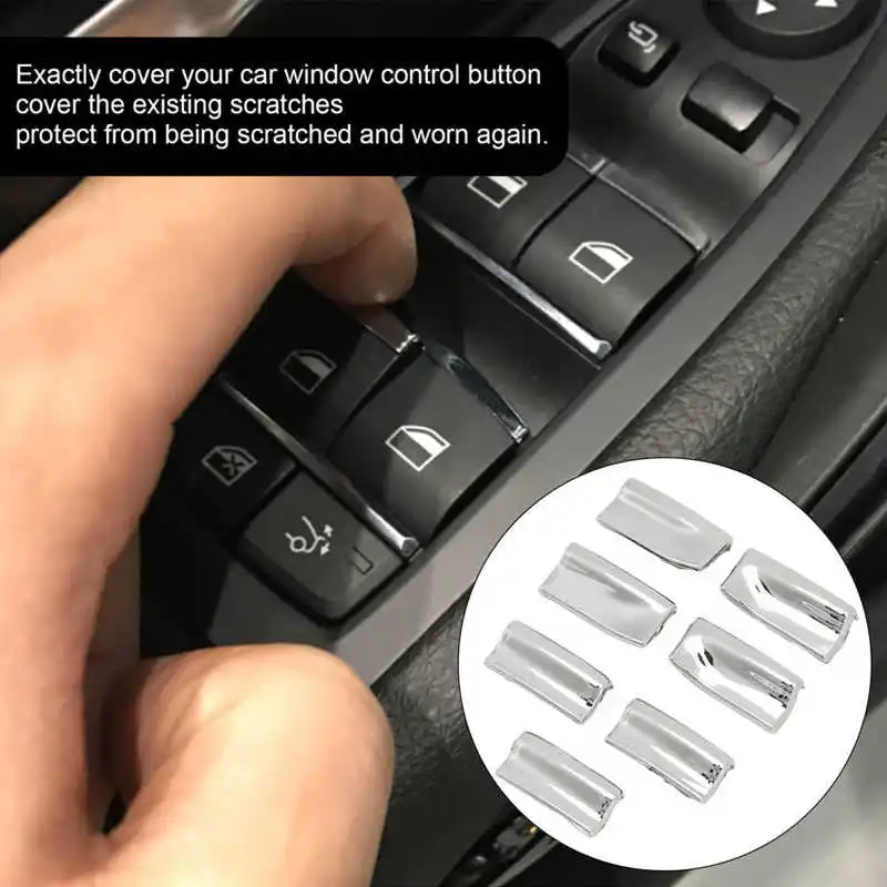 Накладка кнопки оконного подъемника хромированная Защита задняя клейкая защита