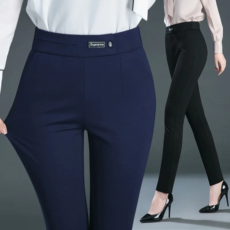 Elastic Pencil Pants Women's Spring and Summer 2022 New Mother Pants Slim Fit Black Bottoming Pants Y2k Pants