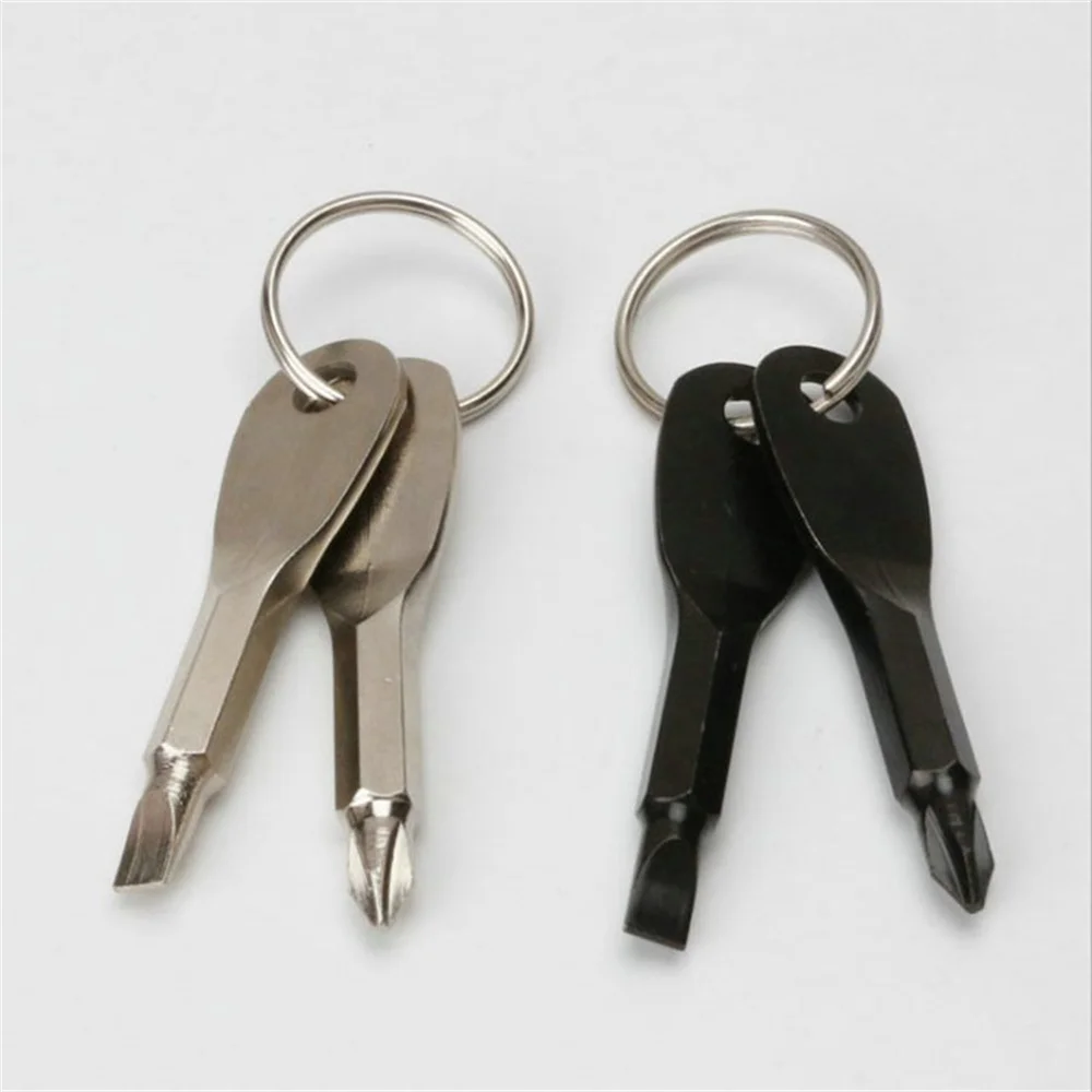 

Portable Key Screwdriver Set Tool with Key Ring Outdoor Multifunctional Pocket Mini Tool with Stainless Keychain Kit