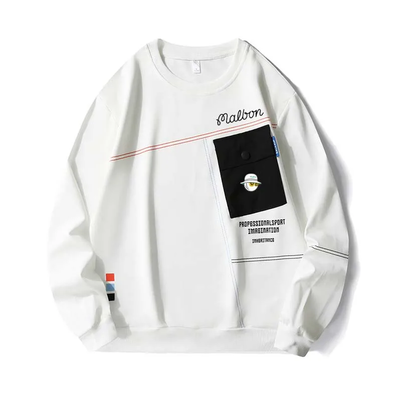New Men Malbon Golf Oversized Hoodies Warm Casual Sweatshirts Spring Autumn Men's Sweater Pullovers Fashion