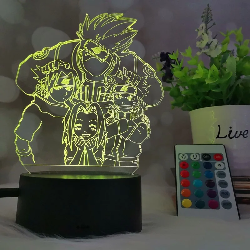 

Светодиодный ночник TAKARA TOMY Naruto 3D с пультом дистанционного управления красосветильник светильник s удзумаки Наруто Учиха Итачи подарок на д...