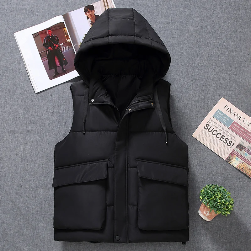 Осенне-зимняя женская шапка съемные куртки без рукавов плотный теплый