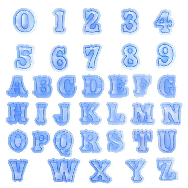 

Fondant Mold Plastic Cake Mould DIY Alphabet Letter And Number Impress Biscuit Cookie Cutter Baking Mold