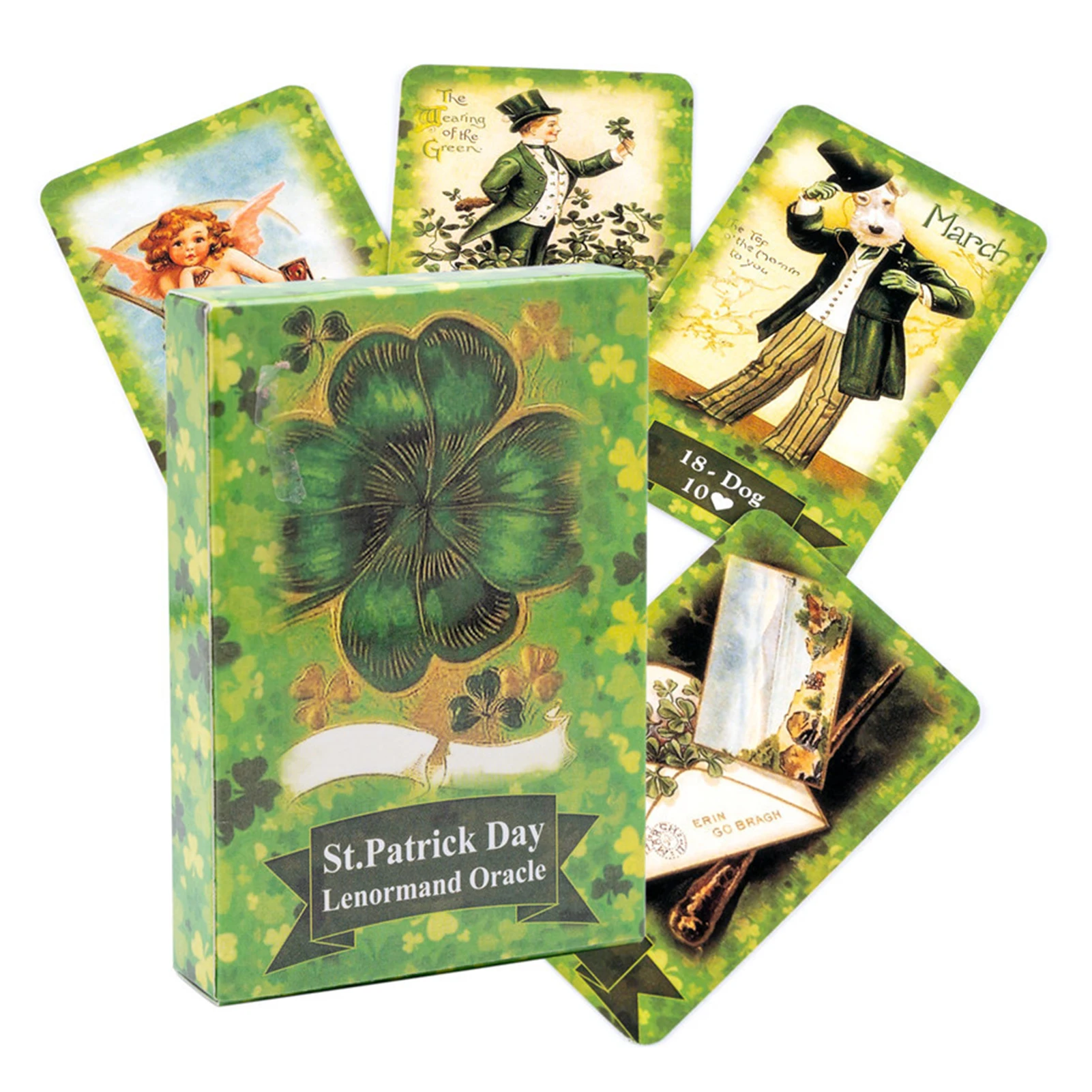 

St Patrick Day Lenormand Oracle Divination Fate Board Games English Version Clover Reynolds Tarot Cards Tarot Deck Oracles Cards