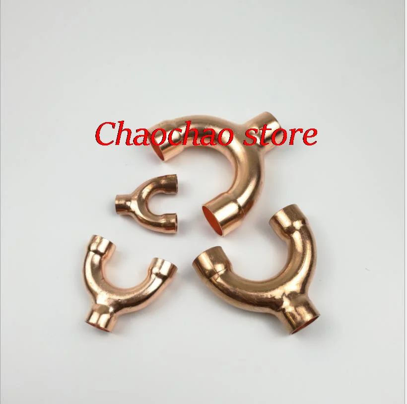 1PCS Red Copper End Feed  Y shape 3 Way Pipe Fitting Plumbing for gas water oil