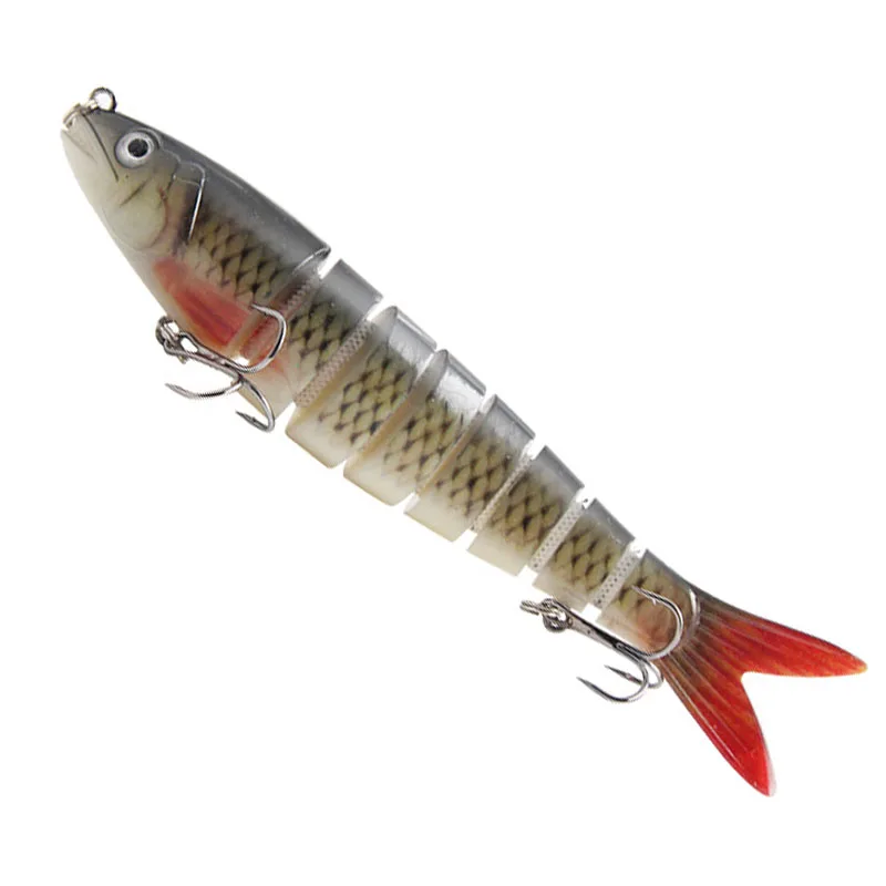 

13.5cm 19g Fishing Lures 8 Section Sinking Luya Hard ABS Fishhook Simulation Bait 3D Fish Artificia Spinning Tackle Gears