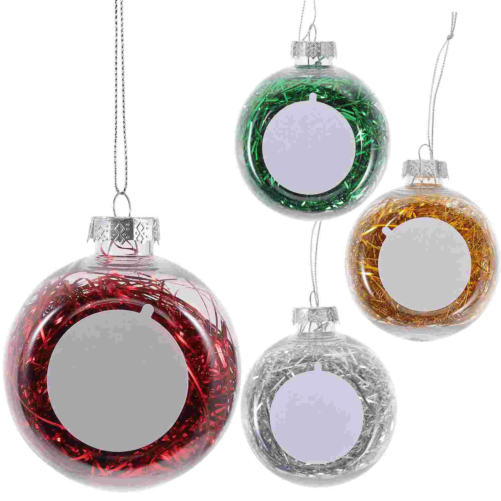 

20 Pcs Sublimation Christmas Balls Tree Ornaments Xmas Decor For Wedding Party Hanging Photo Pendant Craft