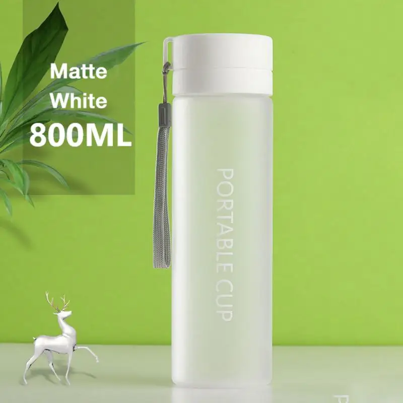 

Portable Rope Plastic Bottle Outdoor Large-capacity Sports Water Cup Frosted Plastic Tea Cup For Office Travel Camping Water Cup