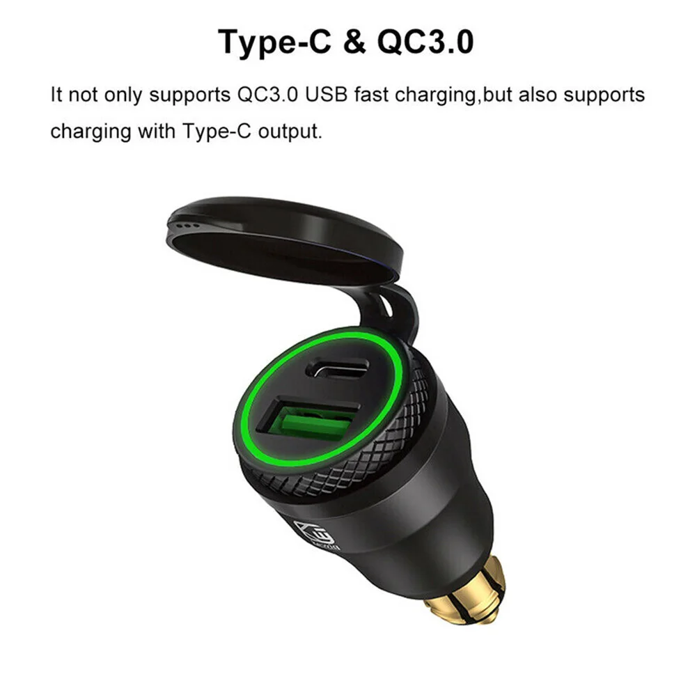 

Waterproof Type-C USB Fast Charger Power Adapter Socket For BMW Motorcycle Hella