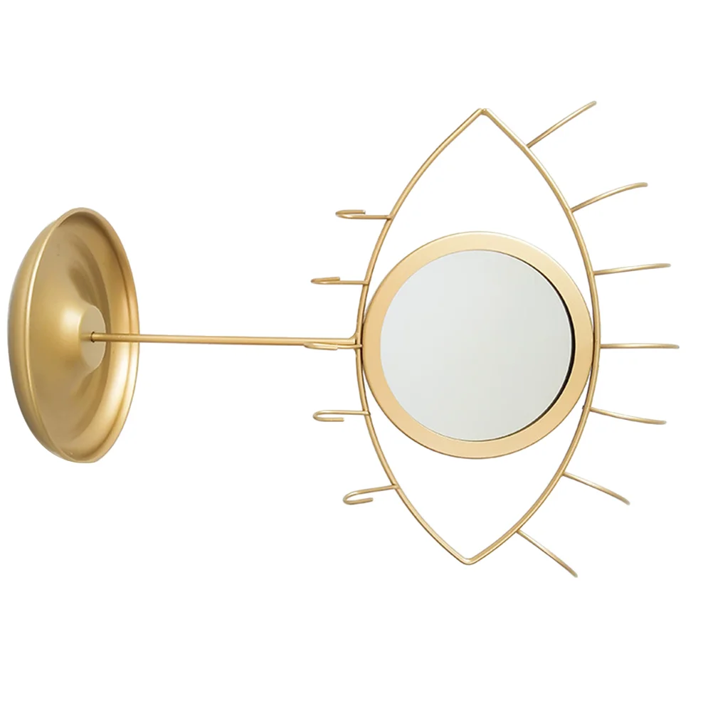 

Mirror Makeup Tabletop Vanity Eye Desktop Dish Jewelry Tray Metal Women Shaped Magnification Round Dresser Table Bedroom Desk
