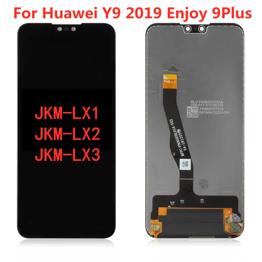 ЖК-дисплей с текстом для HUAWEI Y9 2019 ЖК-экран Enjoy 9 Plus экран искусственными элементами