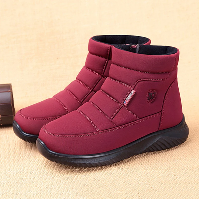 Ботинки женские зимние однотонные туфли женская обувь на молнии мягкие высокие