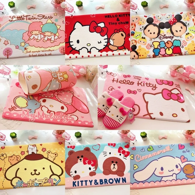 

Kawaii Sanrioed аниме мультфильм серия mymelody Kuromi Cinnamoroll милый модный Противоскользящий коврик Ванная комната водопоглощающий ковер