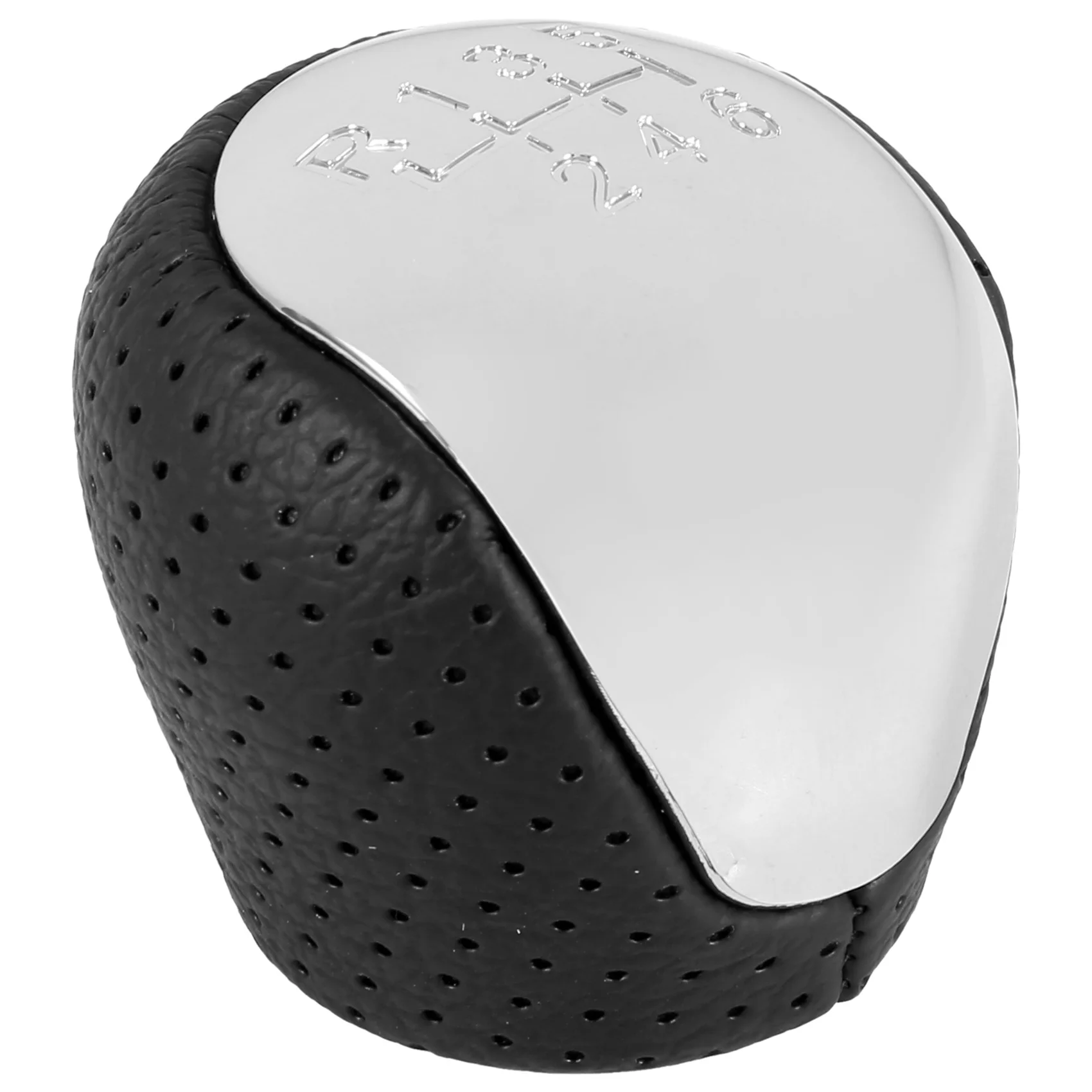 Спортивная Перфорированная кожаная ручка переключения передач хромированная