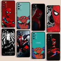 marvel hero spiderman phone case for huawei p10 p20 p30 p40 p50 lite pro 2019 plus lite e 5g black luxury silicone back soft