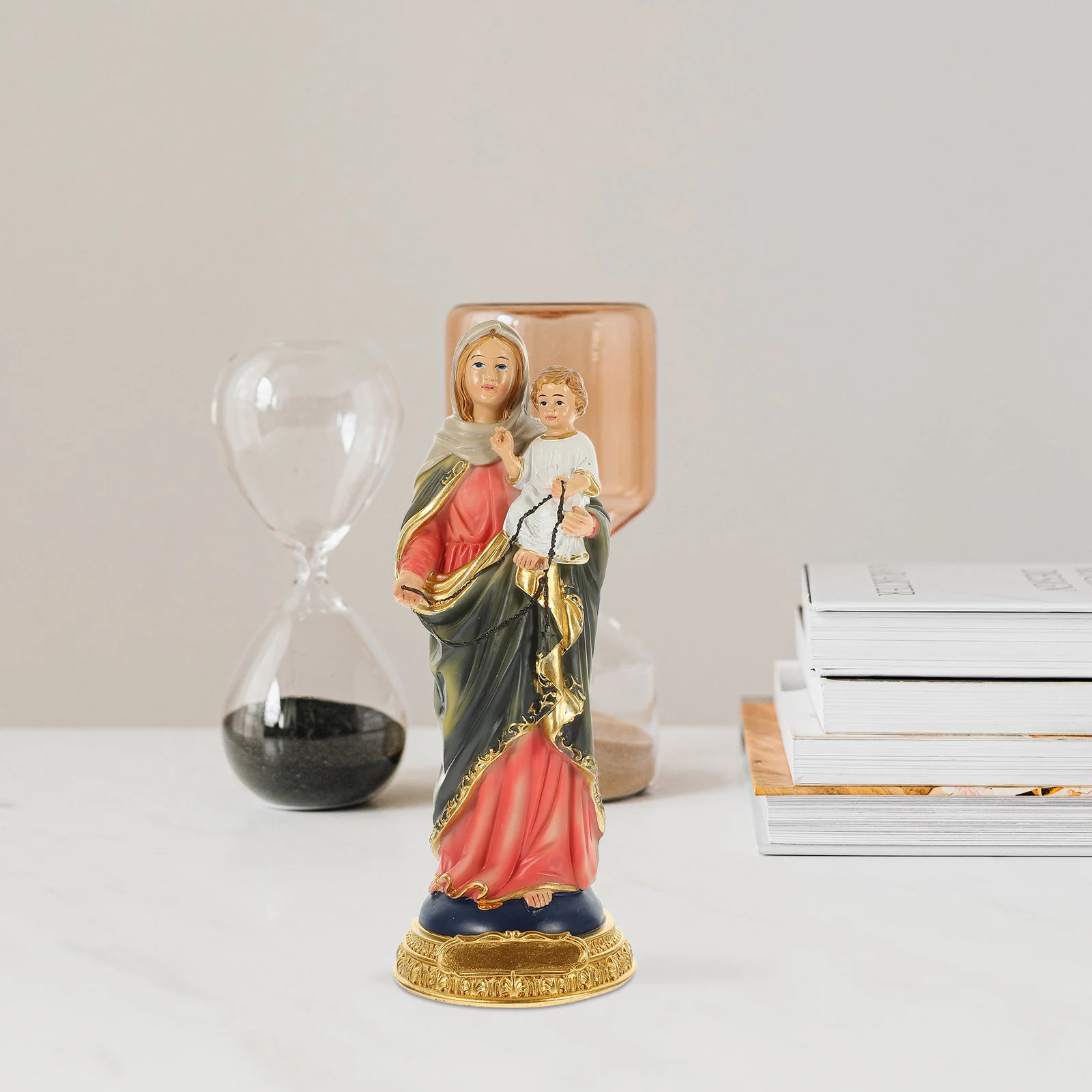 

Desk Decor Virgin Jesus Sculpture Religious Statue Mary Ornament Resin Figurine Model Madonna Craft Mother