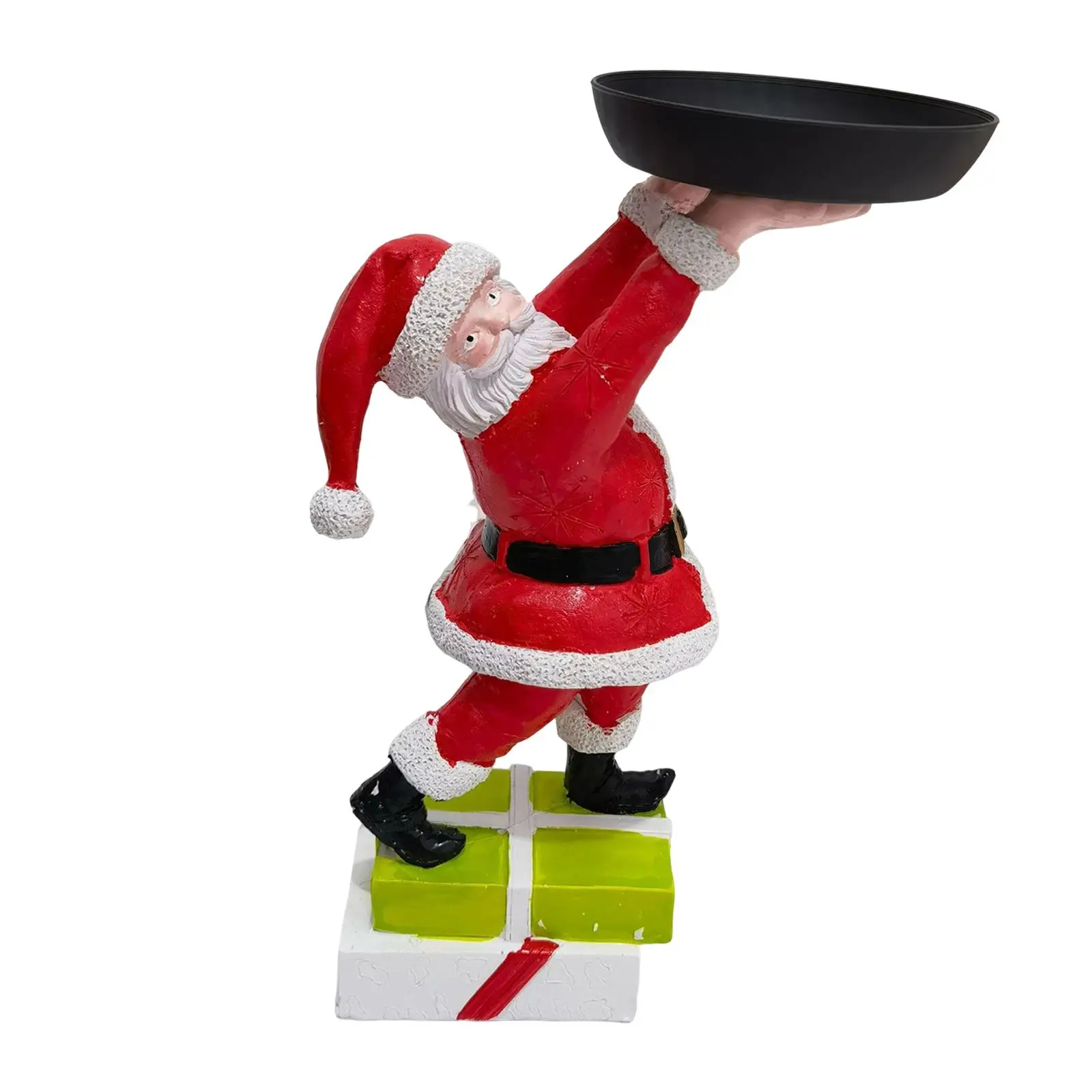 

Resin Santa Doll Figurine Statue Decorative Collectible Sculpture for Home Desk Living Room Decor