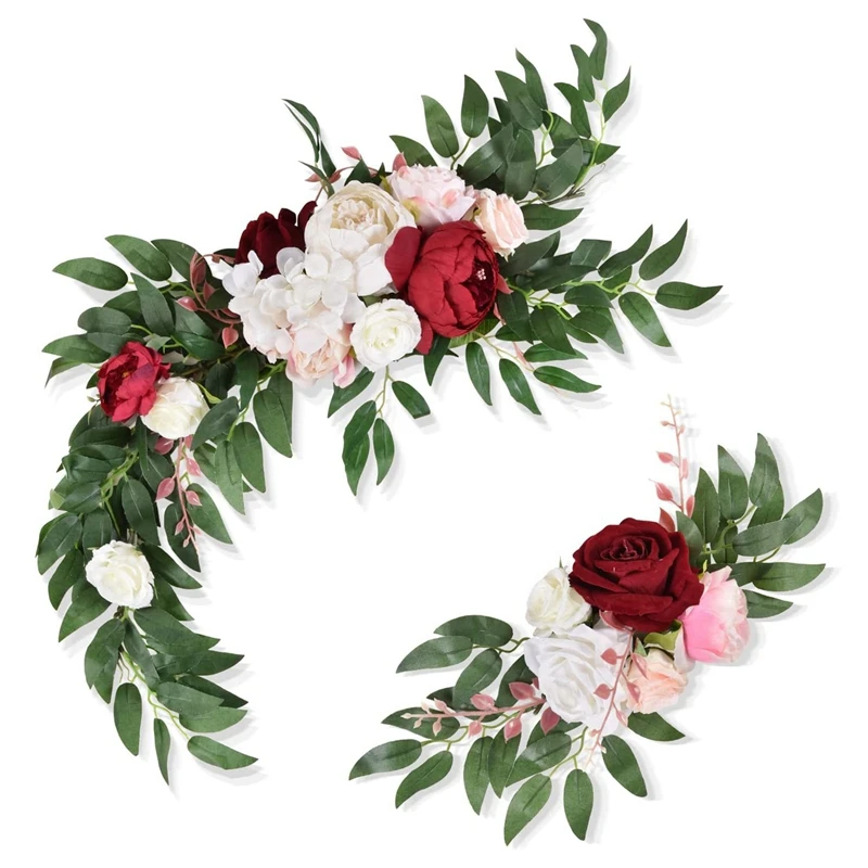 

Искусственные Свадебные арочные цветы, розы и пионы, композиции для свадебной церемонии, знак, цветочное украшение, 2 шт. в упаковке