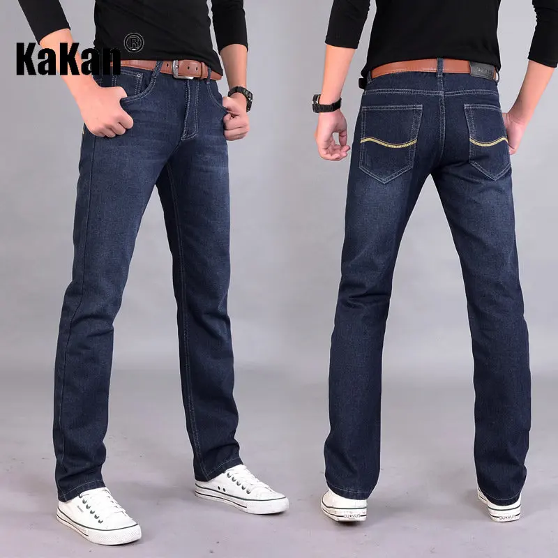 Kakan - New Fashion Men's Straight Fit Jeans, Youth Popular Mid Waist Versatile Jeans Korean Men's K026-816