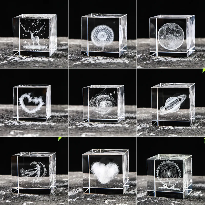

40-80mm Crystal Cube Rain Clouds Raindrop Crystal Ornaments Creative Desktop Decoration For Home Office Birthday Valentine's Day