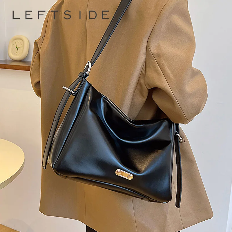 

Винтажные сумки через плечо LEFTSIDE для женщин, из искусственной кожи, новинка 2023, трендовая модная дизайнерская сумка через плечо с цепочкой, Женская сумочка под подмышки