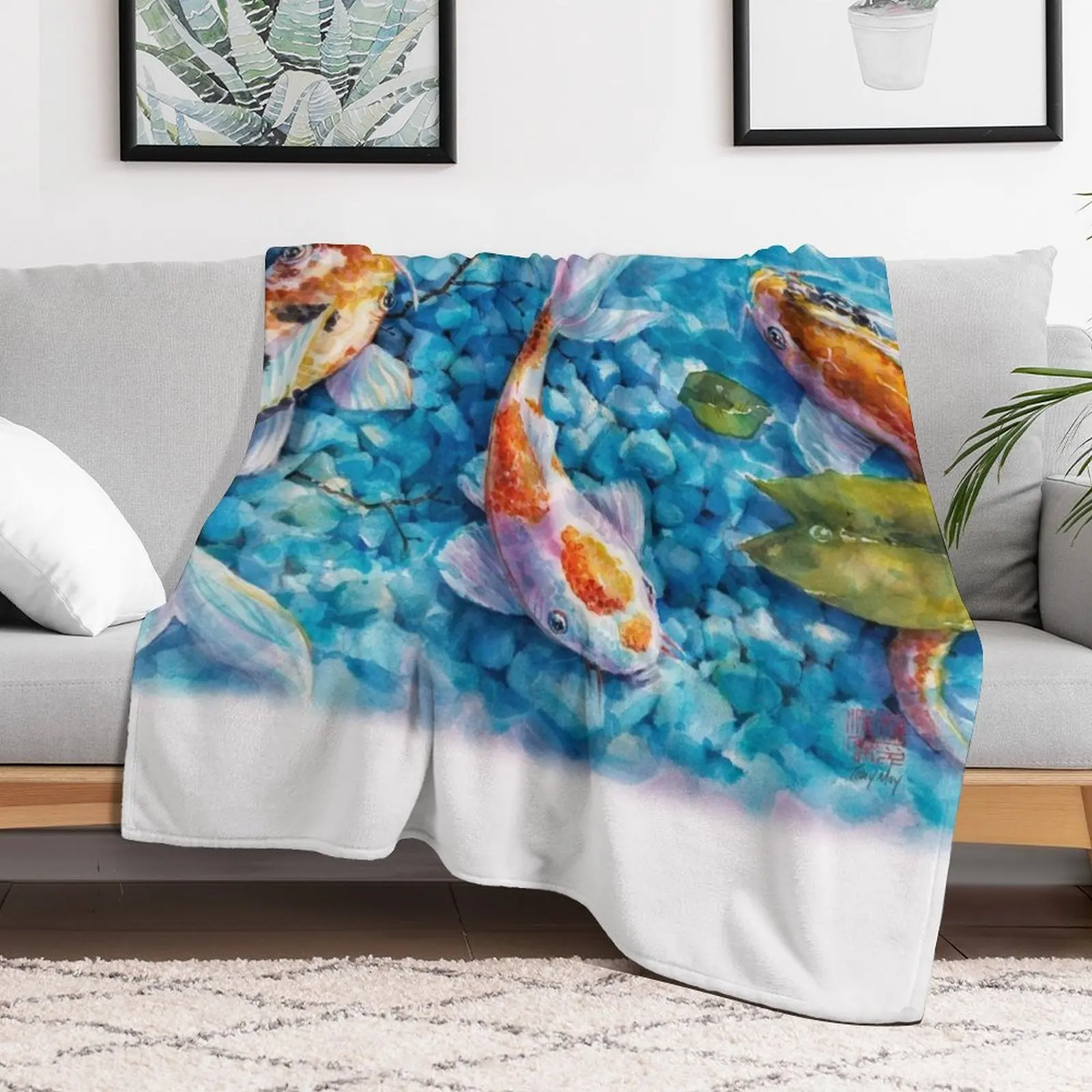 Пушистое одеяло Tranquil Travelers- Koi Pond