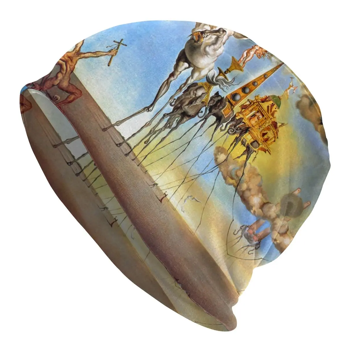 Мужская шапочка с принтом Сальвадора Дали, суперреалистичная осенне-зимняя теплая шапочка с изображением святого Энтони, шапки