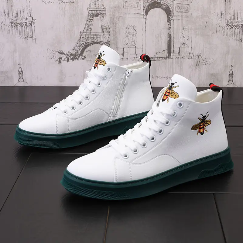 Lace-up Leather Ankle Boots Male Skateboard Shoes Basketball Sneakers