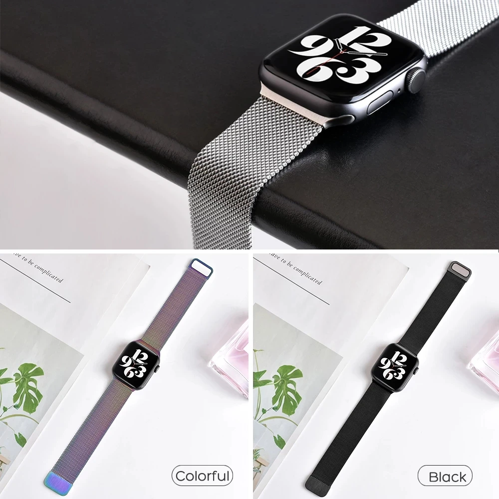 Metal Milanese band for Apple Watch 7/6/SE/5/4/3/2/1 38mm 40mm Stainless Steel Watch strap for iwatch SE/6/7 42MM 44MM 41MM 45MM