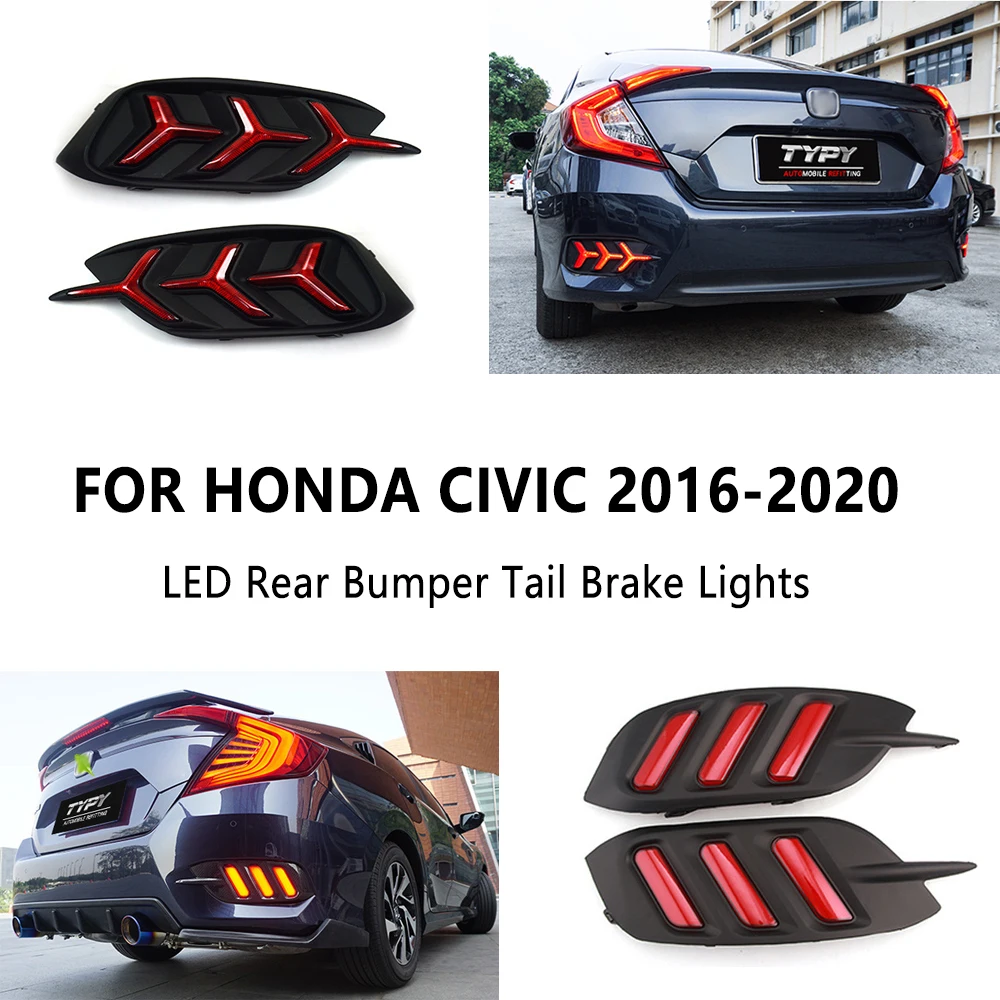 2 шт., задний бампер для Honda Civic 220-2016