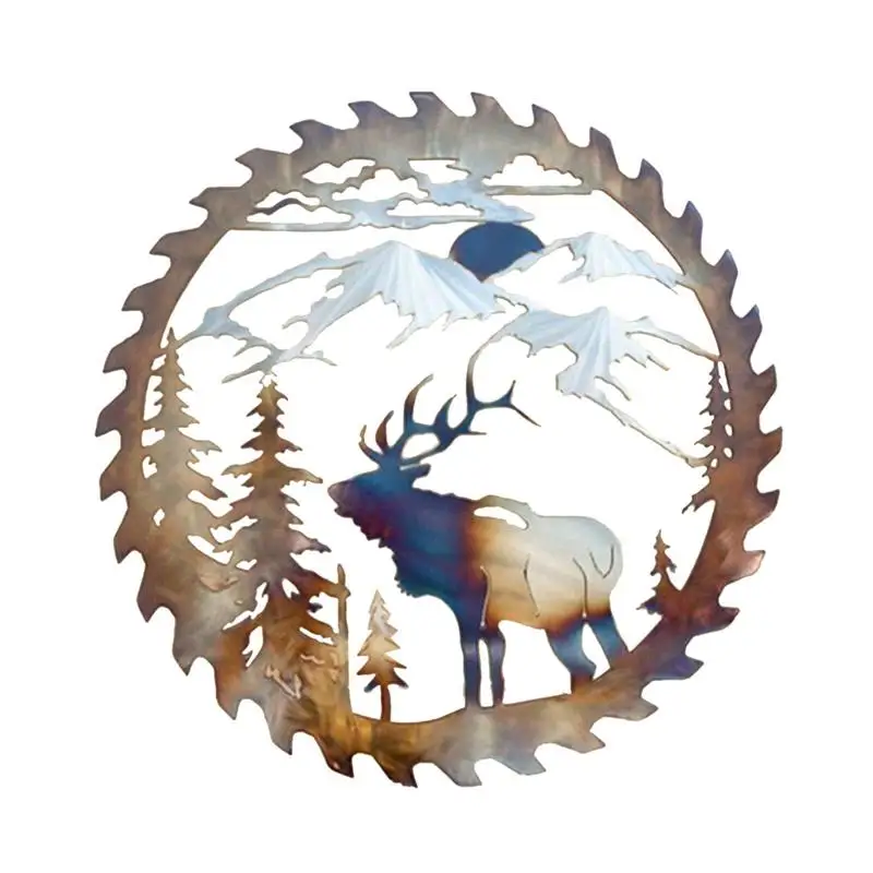 

Elk Saw Blade Wall Metal Art Home Decor Father's Day Unique Gift Decorative Metal Art Tree Wall Ornament