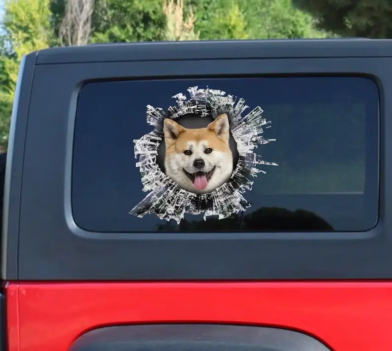 

Akita Inu window sticker, car sticker, Akita Inu car decal, window sticker
