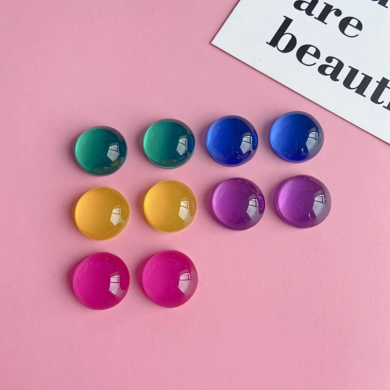 

Boucles d'oreilles en résine semi - circulaire rétro - gelée translucide