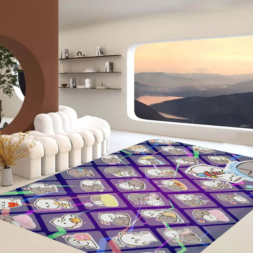 Cute Peach Mochi Cat Room Mats Retro Multiple Choice Living Kitchen Rug Non-Slip Welcome