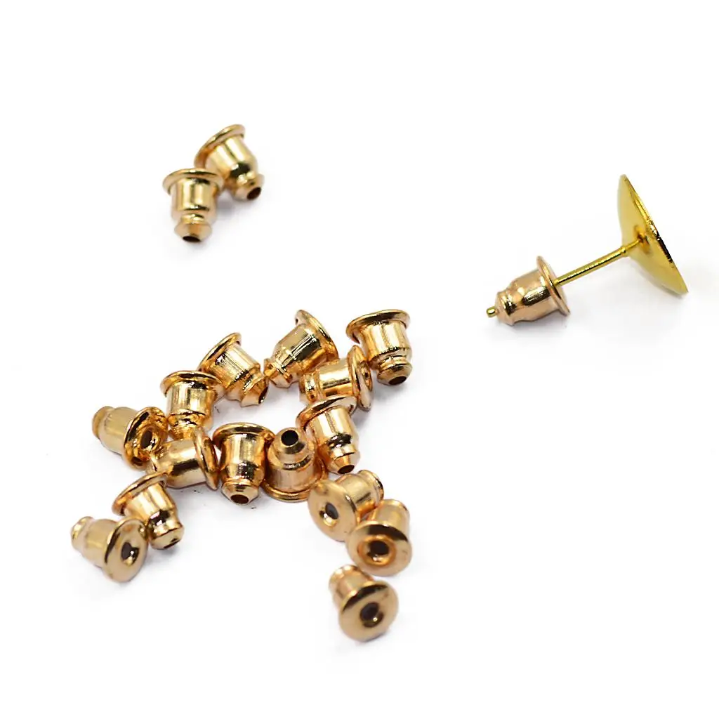 

50x Earring Backs Stopper Ear Post Findings Clutch Ear Nuts 5x6mm