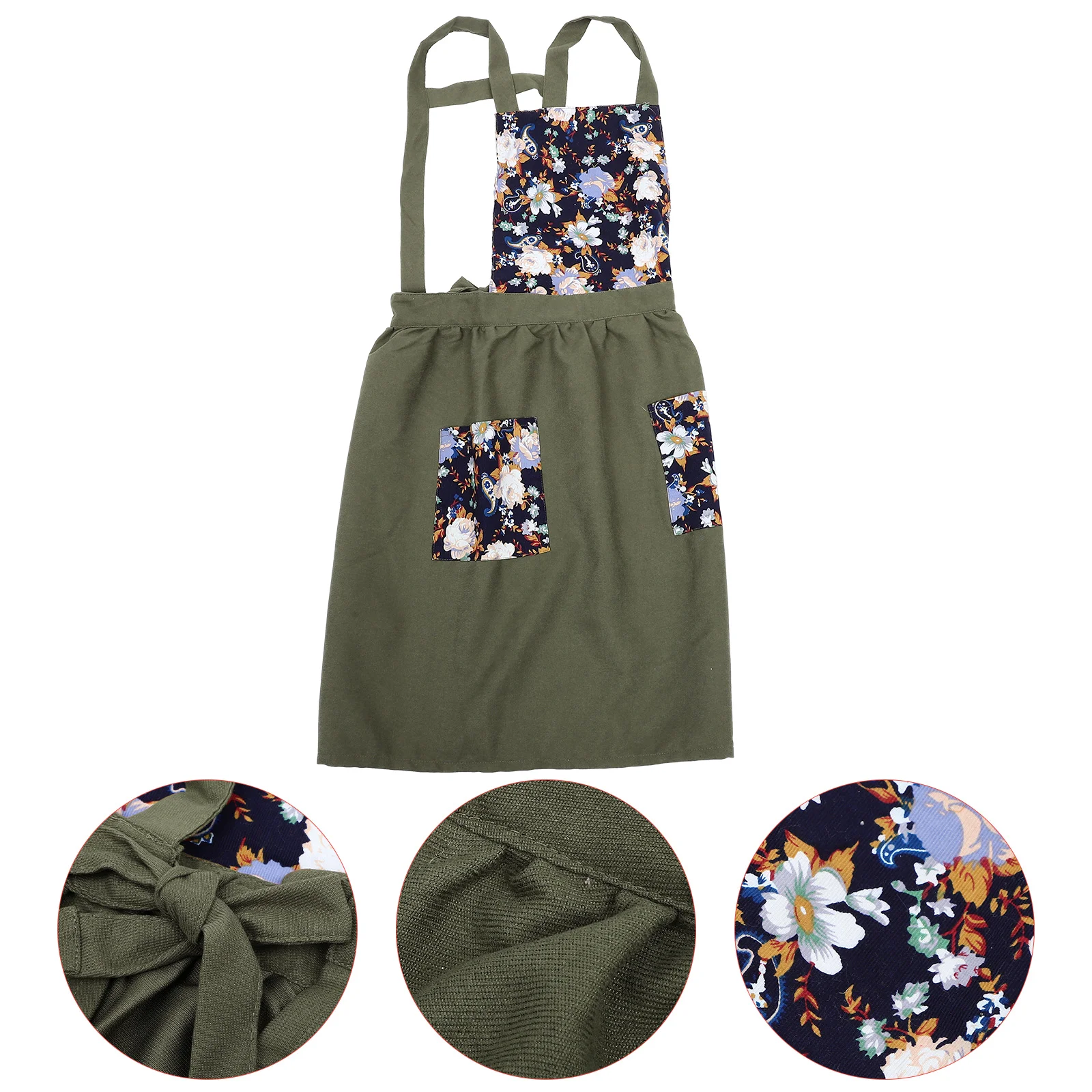 

Work Apron Household Cooking Aldult Cotton Linen Cleaning Aprons Waterproof Baking Oil Resistant Oil-proof Women