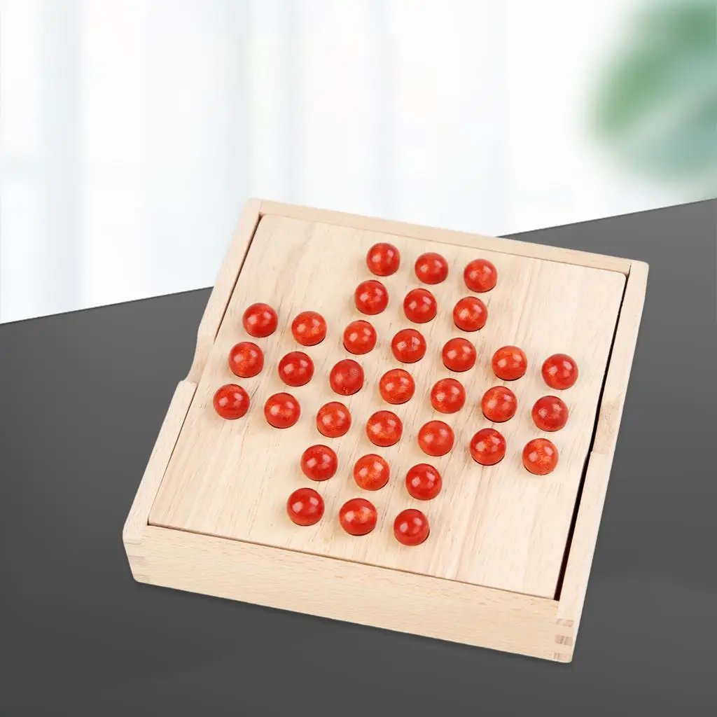 Деревянная мраморная настольная игра солитер для взрослых и детей набор